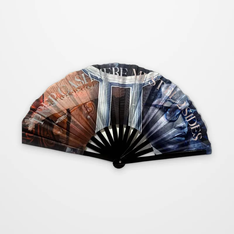 Gemini Must B 2 Sides hand fan with Prep Cashmere